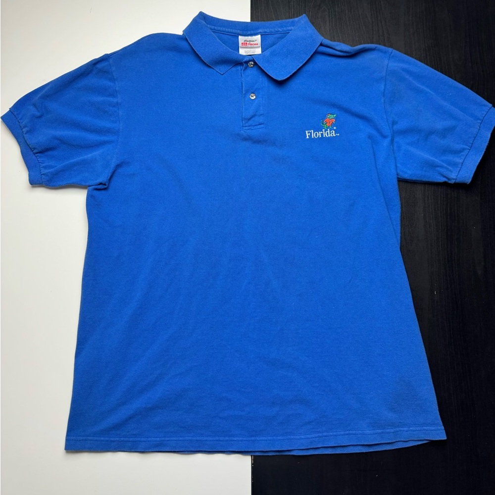 Vintage 90s Florida Gators Blue Polo Shirt Mens Large! Vtg Gator Hanes